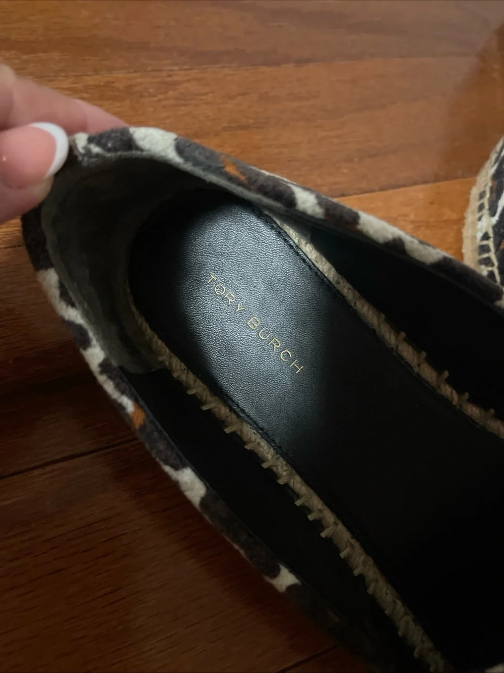Tory Burch Eleanor Leopard Medallion Espadrilles US 8 1/2